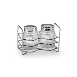 НАБОР для специй 2пр.(соль,перец) нерж, подст. ВОЛНА [381-2]