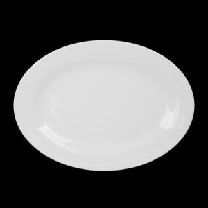 БЛЮДО овальное 16'' 400мм "Chan Wave Classic" [ivory LQ-Q036]