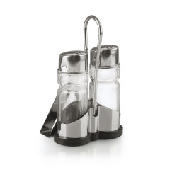 НАБОР для специй 2пр.(соль,перец)+ САЛФЕТНИЦА нерж, замкнутый круг ''Luxstahl''[768N]