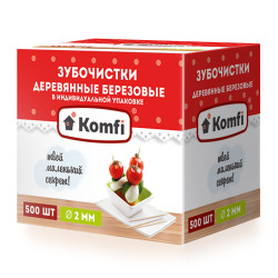 ЗУБОЧИСТКИ 500шт. (инд.упаковка) Komfi [KWN206К, KWN206B]