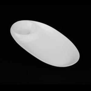 БЛЮДО овал. для завтрака 13''х7'' 340х180мм "Chan Wave Classic" [ivory LQ-Q1828]