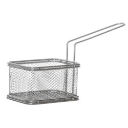 КОРЗИНКА 9х7,5 х6,5см  для подачи картофеля фри нерж.с ручкой [QL089-02]
