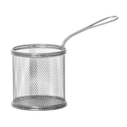 КОРЗИНКА d=9х9см для подачи картофеля фри круг. нерж.с ручкой [QL089-03]