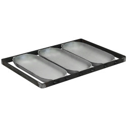 ФОРМА ХЛЕБНАЯ алюм. литая Батонница  250х105х30мм. 3-секционная с ручками 40см