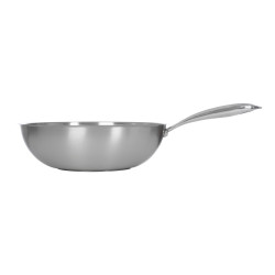 СКОВОРОДА-ВОК d=260/75 нерж. тройное плоское дно с ручкой ИНДУКЦИЯ LUXSTAHL [C241341]
