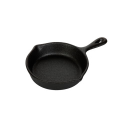 СКОВОРОДА d=106/24 с ручкой и двумя носиками порционная чугун Luxstahl [HE70M]