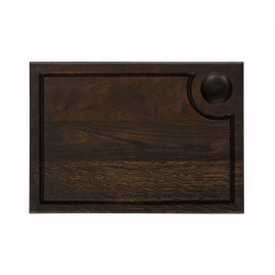 ДОСКА для подачи НОЧЬ 250х350мм дуб с желобком и отв.для соусника