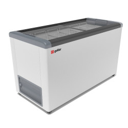 ЛАРЬ морозильный FG 500 C GELLAR серый (прямое стекло)