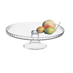 ПОДСТАВКА для торта d=28см стеклянная (бортик вверх) [98259/b]
