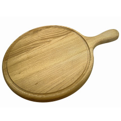 ДОСКА ДЛЯ ПИЦЦЫ И СТЕЙКА С РУЧКОЙ d=300х20 бук промаслен.[Б027]