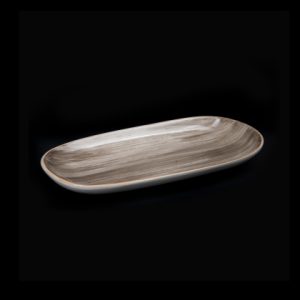 БЛЮДО овальное 10"х5" 255х125мм, серо-коричневый "Corone Natura" [HL900630B]