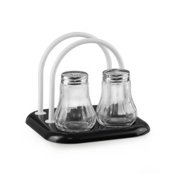 НАБОР для специй 2пр.(соль,перец)+ САЛФЕТНИЦА пластик [129-2]