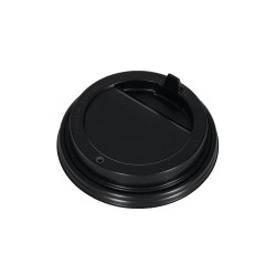 Крышка одноразовая для стакана D 80 мм с закр. питейником 100 шт черная [ОП-060614]