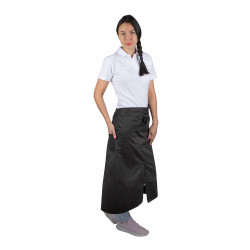 ФАРТУК ОФИЦИАНТА длинный чёрный ХЛОПОК[00302]