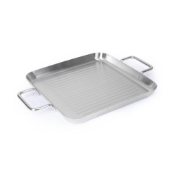 СКОВОРОДА-ГРИЛЬ квадратная 260х260 нерж. с двумя ручками,ИНДУКЦИЯ, LUXSTAHL