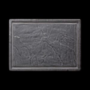 БЛЮДО прямоугольное плоское 13"х9,5" 335х240мм, серый "Corone Urbano" [10974cem]