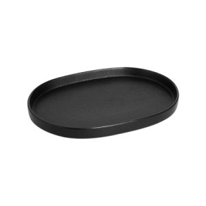 БЛЮДО овальное с бортами 10,5" 270х190х26мм, черный "Corone Bushido" [24069]