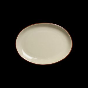 БЛЮДО овальное 10" 265х195х33мм, слоновая кость+ зеленый "China Town" [HM04329-10]