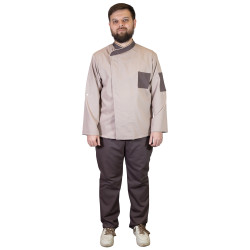 КУРТКА РАБОТНИКА КУХНИ мужская воротник красного цвета[00100 р.46]