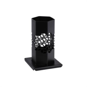 Подставка-стакан д/стол. приборов Шестигран. 10х10 см, h=16 см черный Luxstahl