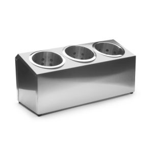 КОНТЕЙНЕР для столовых приборов 390х160х130мм 3 емкости нерж. [DLDC (3 hold)]